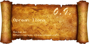 Oprean Ilona névjegykártya
